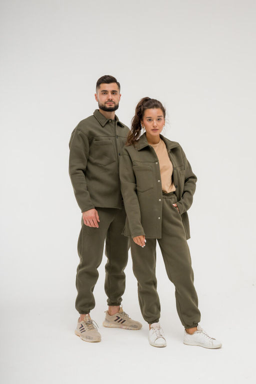 515 Утепленный костюм на кнопках, хаки - Knitka wear фото 14
