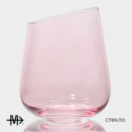 Стаканы Magistro «Иллюзия», 450 мл, 9.5×11.5 см, набор 6 шт., стекло, розовые