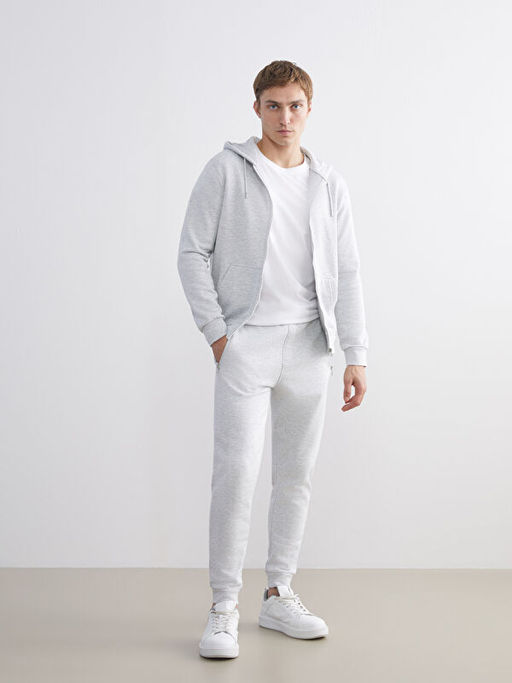 Kap??onlu Uzun Kollu Erkek Fermuarl? Sweatshirt