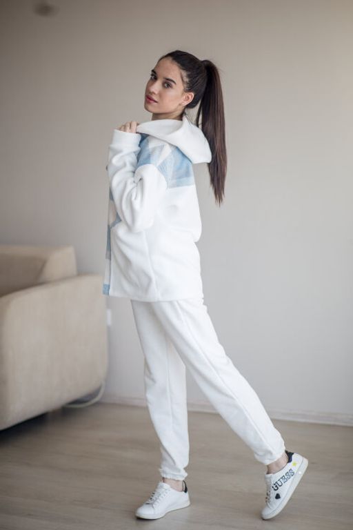 514 Рубашка c капюшоном, флис/голубая клетка - Knitka wear фото 2