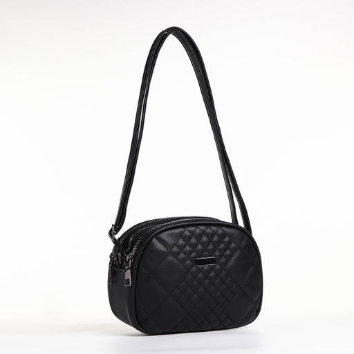 Сумка женская кросс-боди на молнии, цвет чёрный - Simaland фото 4