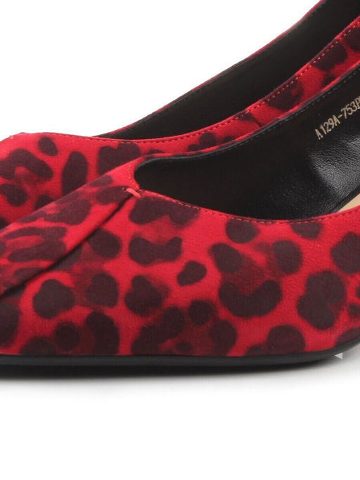 06-A129A-753PN RED/LEOPARD Туфли женские (натуральная замша)