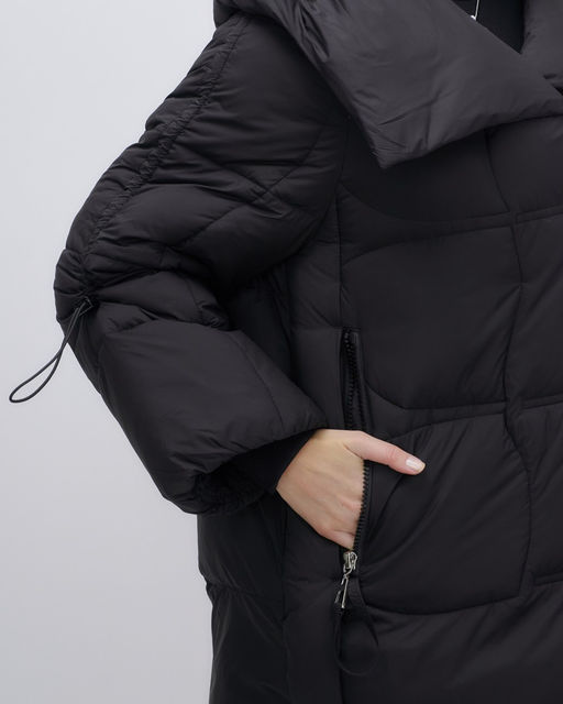 Куртка зимняя женская с большим капюшоном модная черного цвета 7739Ch - Visdeer фото 7