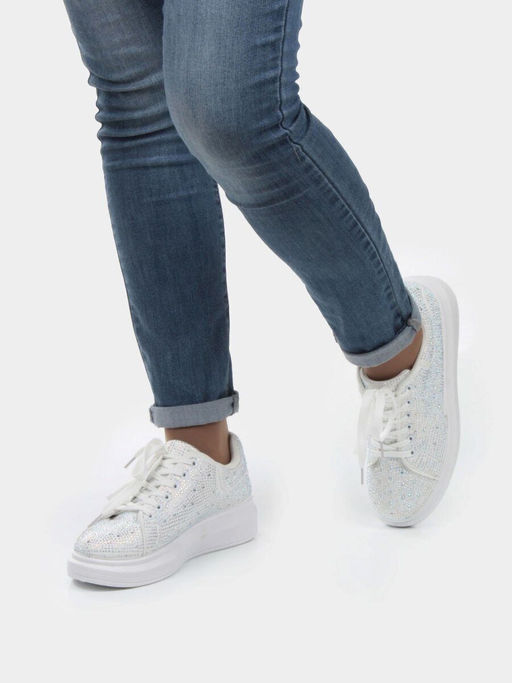 05-6739-1 WHITE Кроссовки женские (искусственные материалы) - No name фото 4