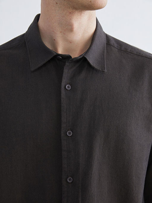 Regular Fit Uzun Kollu Gabardin Erkek G?mlek