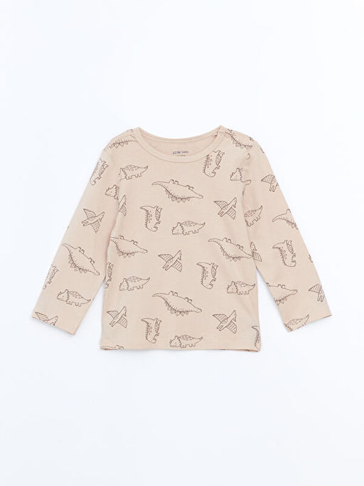 Bisiklet Yaka Bask?l? Erkek Bebek Ti??rt