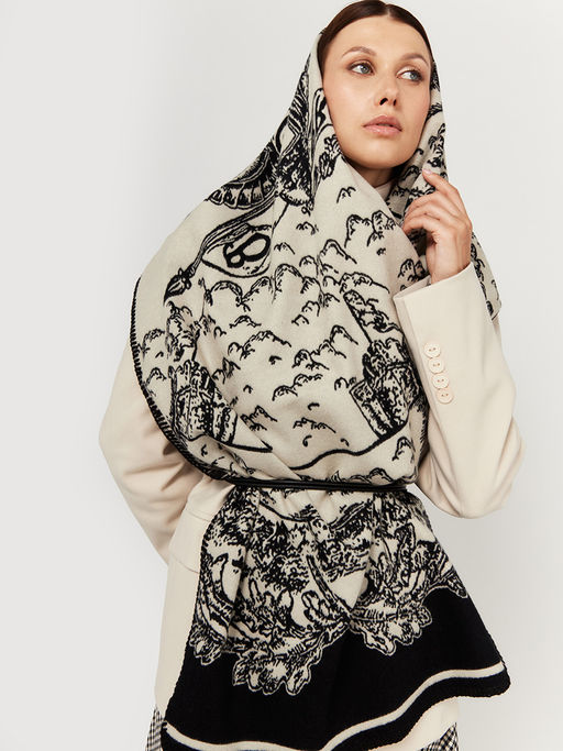 в составе ШЕСТЬ и КАШЕМИР Большой, мягкий, теплый однотонный двусторонний палантин - Tantino фото 8