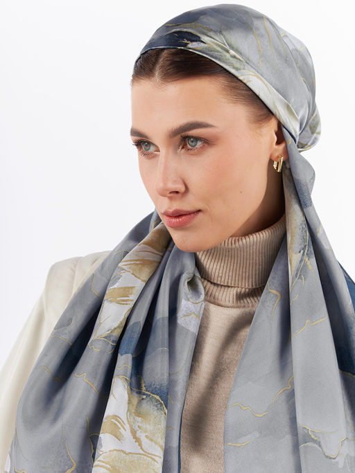 Большой, мягкий, тонкий и очень нежный двусторонний палантин с рисунком - Tantino фото 5