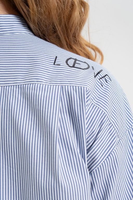 рубашка из тонкого хлопка в стиле OVERSIZE    с кокеткой на спине - А+б коллекция фото 17
