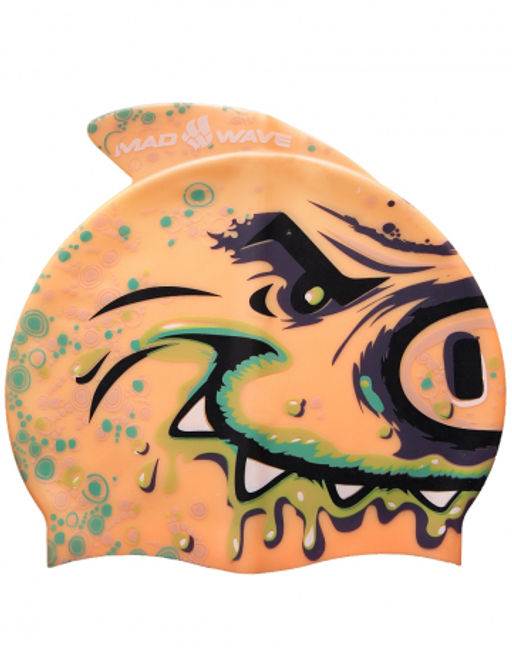 Детская шапочка Silicone Printed Junior with fin PIG, Stroke trainer - Mad wave фото 4