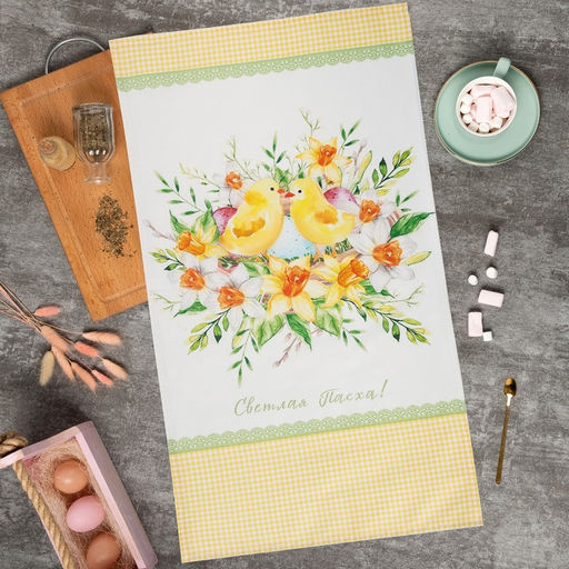 Полотенце Цыплята 40х73 см, 100% хл, саржа 190 гр/м2 - Этель фото 6