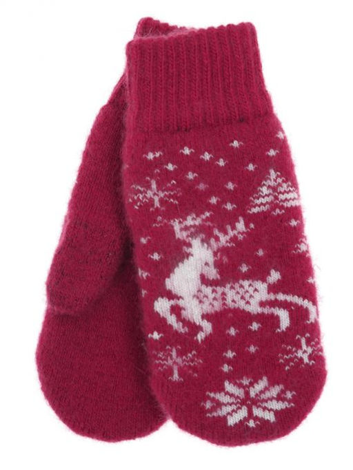 Варежки женские "Олень и ёлки" КРУГ 3482-4