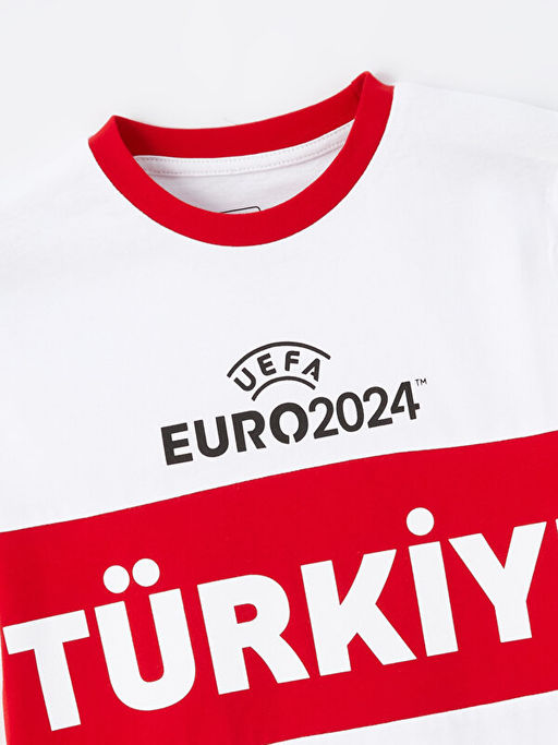 Bisiklet Yaka Euro 2024 T?rkiye Bask?l? Erkek ?ocuk Ti??rt - Waikiki фото 2