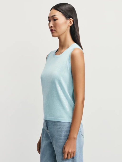 Вязаный топ из вискозы с пайетками / Zarina  фото 4