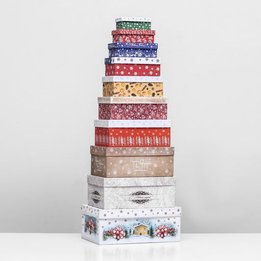 Набор коробок подарочных 10 в 1 «Чудесного Нового года», 30×19×11.5 - 11×6×4 см