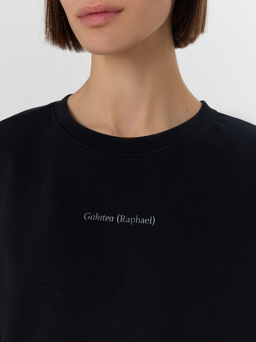 Футболка женская оверсайз черная с принтом