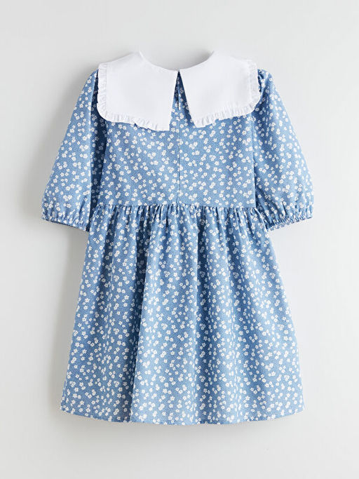 Bebe Yaka ?i?ekli K?z ?ocuk Elbise