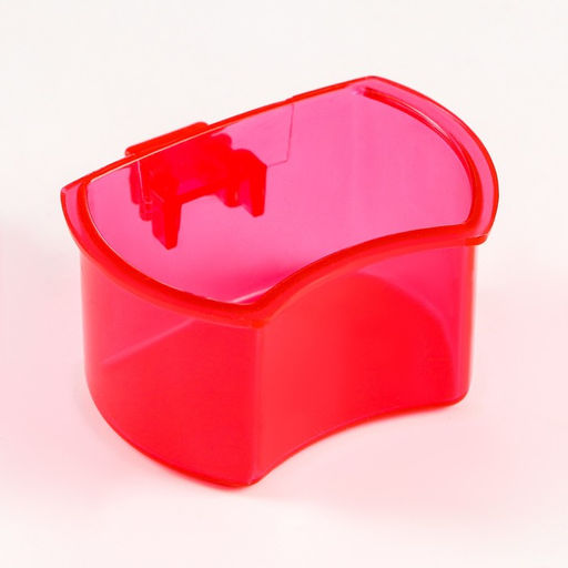 Цена за 2 шт. Миска для птиц с креплением к прутьям 5х3,5 см, красная - Пижон фото 2