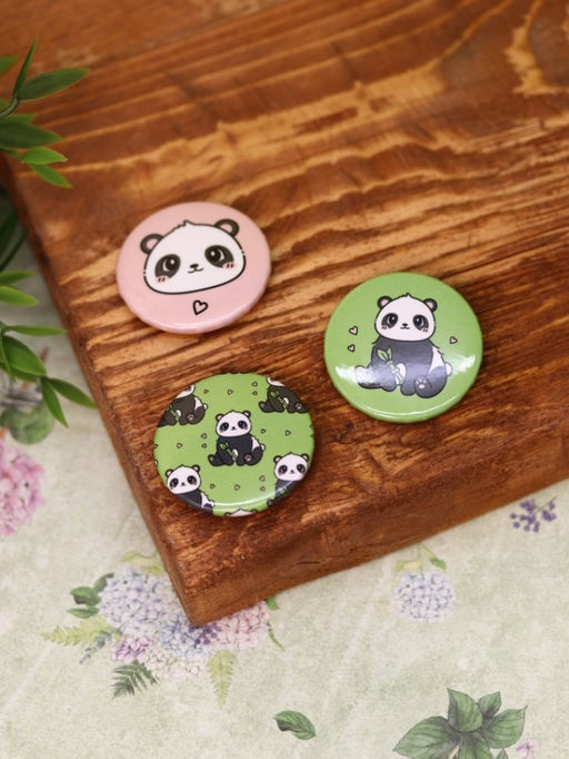 Набор значков 3 шт. iLikeGift Аниме Panda