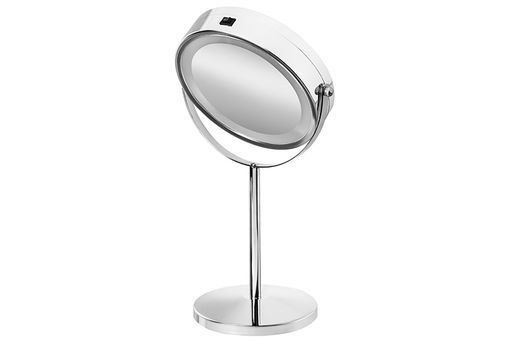 Зеркало двустороннее на подставке 20,5*13,5*36 см "Хром" 5-кратный зум, со светод. подсветкой