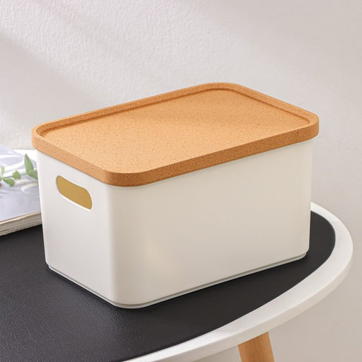 Корзина для хранения Korely maxi, 2.4 л, 23.5×16.5×13.5 см, с крышкой, цвет слоновая кость
