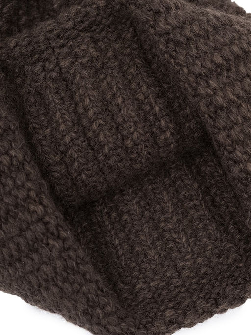 Шапка жен. пух енот+шерсть+виск LB-N88067 d.brown