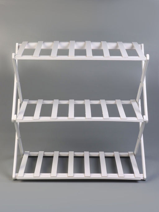 Подставка для цветов Greengo, 3 полки, 50×25×46 см, напольная, бамбук, белая