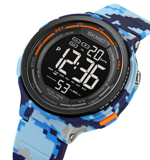 Часы наручные Skmei мужские электронные спортивные 1841blue-camo