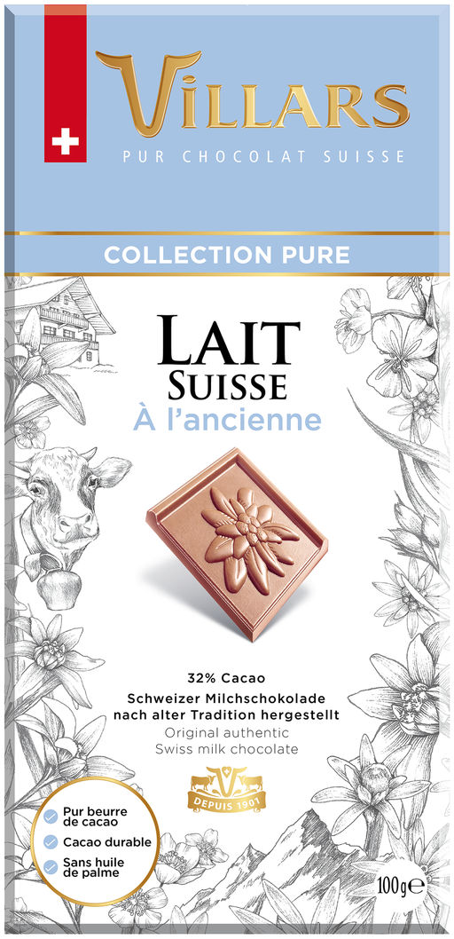 Шоколад Villars молочный 32% 100 г, Швейцария