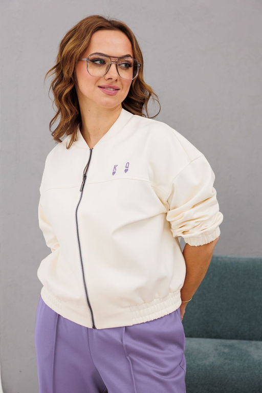 Бомбер INVITE 1064 молочны/лаванда