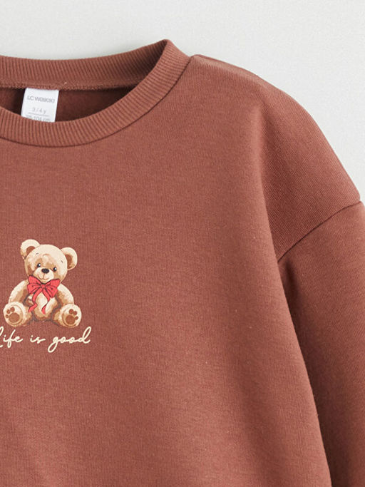 Ay? Teddy Bask?l? K?z ?ocuk Sweatshirt