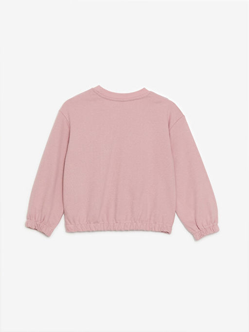 Bisiklet Yaka Bask?l? Uzun Kollu K?z ?ocuk Sweatshirt - Waikiki фото 2
