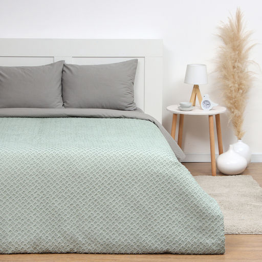 Покрывало евро LoveLife «Tufting: Квадрат», 200×230±5 см, микрофайбер, зелёное