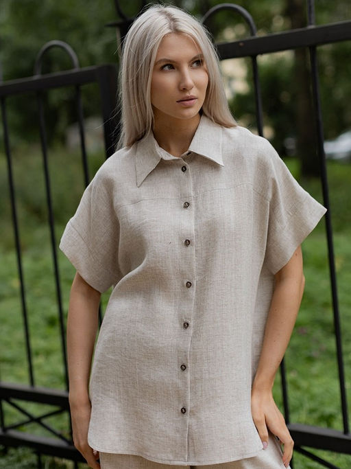 Рубашка лен 57%, вискоза 43% - Волтри фото 2