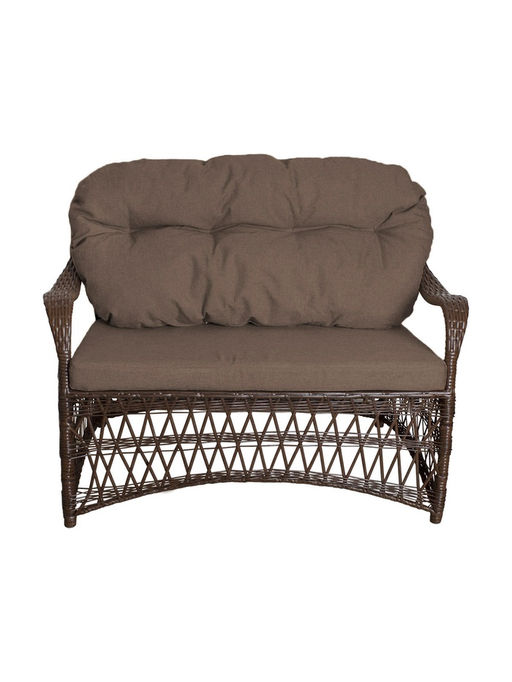 Диван Прованс двухместный, коричневый, с подушкой