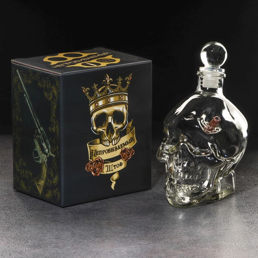 Штоф непробиваемый с пулей Череп, 400 мл