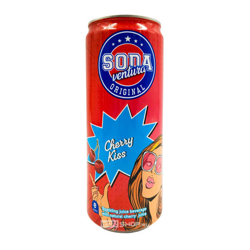Газированный напиток б/а с вишневым соком Вентура/Cherry Kiss Soda Ventura Rita, Вьетнам, 330 мл