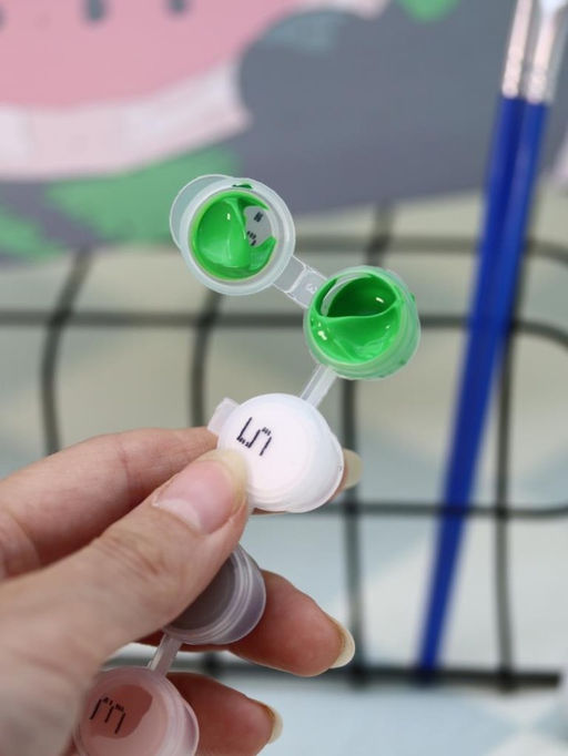 Картина по номерам на подрамнике Draw Me! Panda with watermelon, (20*20 см)