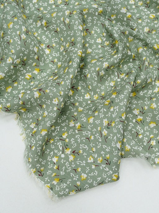 Штапель Варенька цв.темный морозно-зеленый, ш.1.45м, вискоза-100%, 90гр/м.кв - Купава фото 12