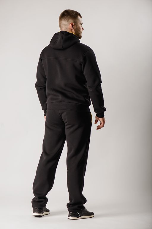 Утепленный костюм Футер 3-х ниточный М-1617: Чёрный / Жёлтый - Relay фото 3