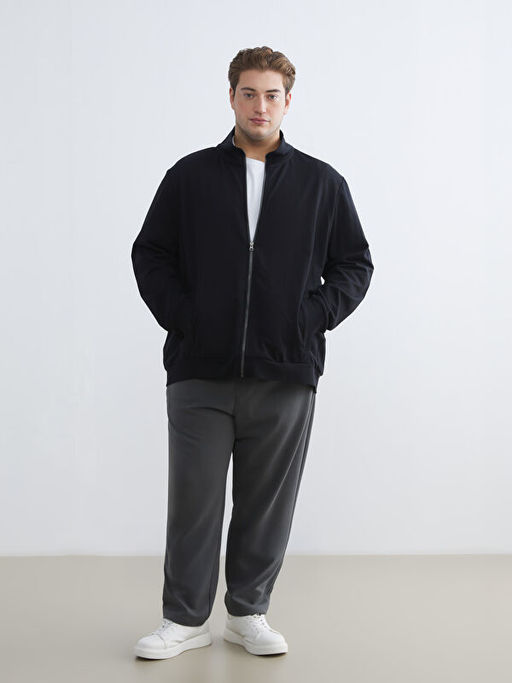 Dik Yaka Erkek Fermuarl? Sweatshirt