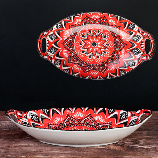 Блюдо с ручками овальное 27х15х5,5 см / ZY025 /уп 48/ - ГалеонТрейд фото 9