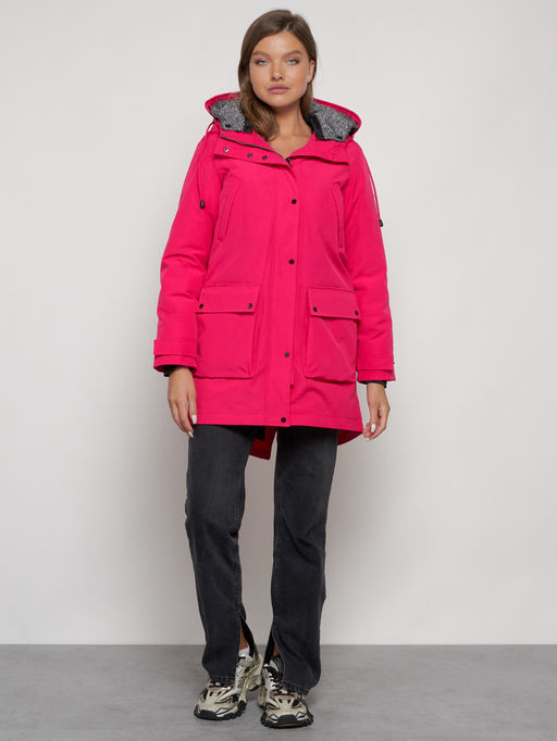 Парка женская зимняя MTFORCE c капюшоном розового цвета 2329R  фото 2