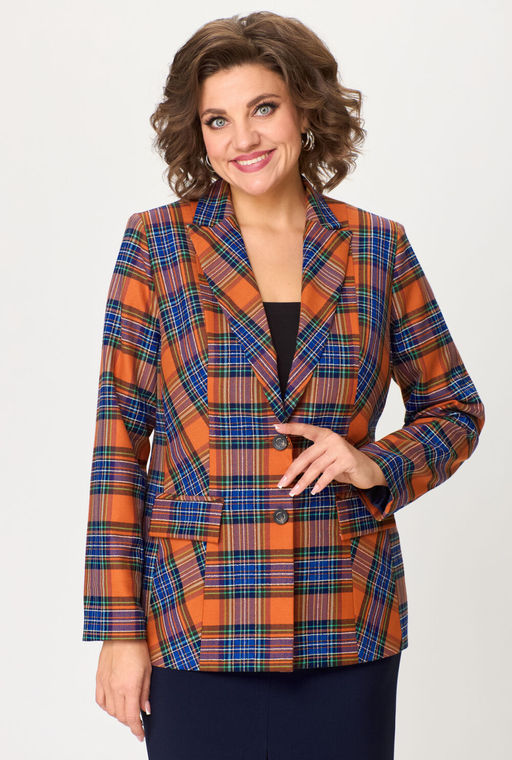 Костюм БелЭльСтиль 412/597 клетка терракот+синий фото 2
