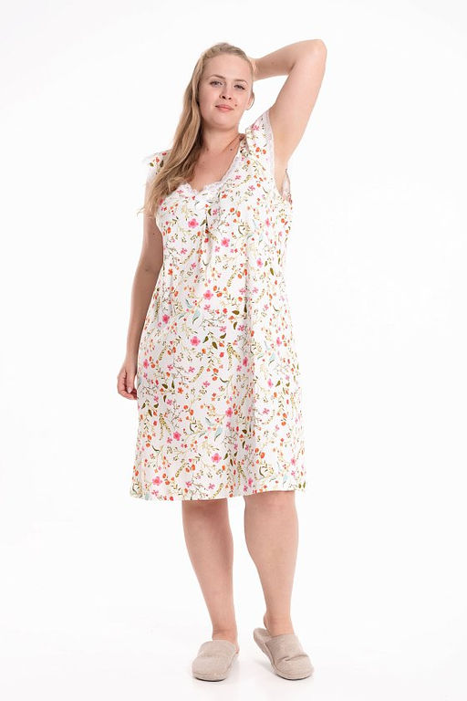 Сорочка М325405мр молочный/разноцветный - Елена фото 2