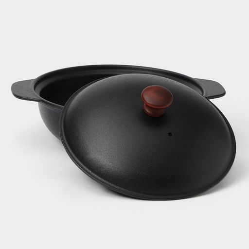 Жаровня, 2 л, d=24 см, с крышкой, чугун, чёрная