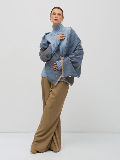 В составе шерсть и кашемир! теплый двусторонний палантин - Tantino фото 7