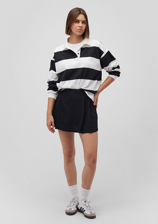 Siyah Cizgili Polo Tisort - Mavi фото 2