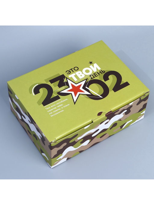 Цена за 2 шт. Коробка подарочная сборная, упаковка, «23.02», 26×19×10 см