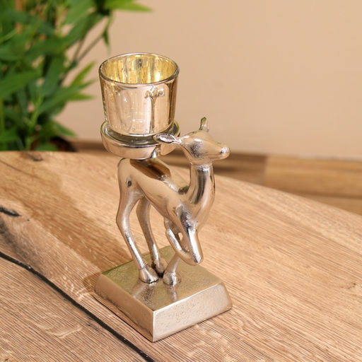 Подсвечник «Оленёнок», 11×8×17 см, алюминий